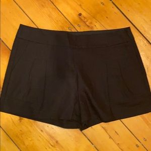 J Crew black cotton/linen pleated short NWT